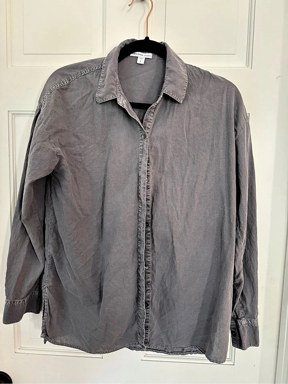 James Perse Gray Button Down Shirt Size 0